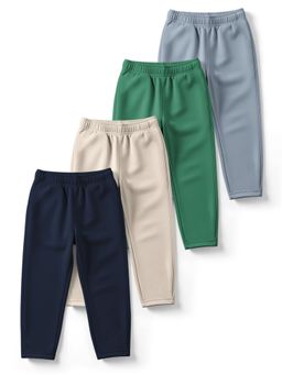 HELLCAT - Navy Blue , Beige , Green , Bluish Grey Cotton Blend Track Pant (Pack of 4)