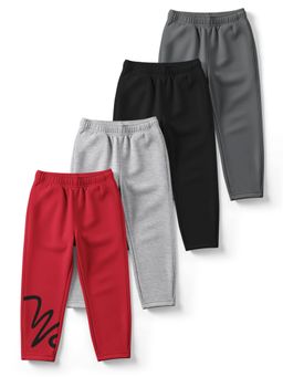 HELLCAT - Red , Melange , Black , Dark Grey Cotton Blend Track Pant (Pack of 4)