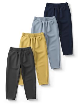 HELLCAT - Grey , Yellow , Bluish Grey , Navy Blue Cotton Blend Track Pant (Pack of 4)