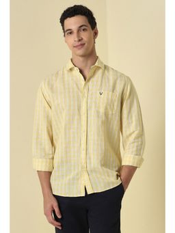 Allen Solly - Yellow Checks Collar Neck Shirt