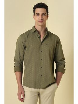 Allen Solly - Olive Printed Collar Neck Shirt