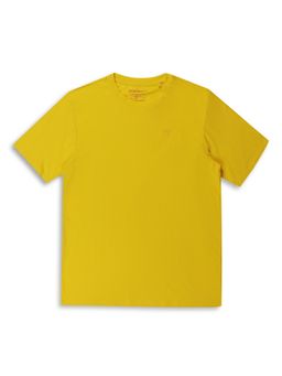 Guess - Yellow Solid Round Neck T-Shirt