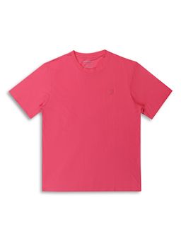 Guess - Pink Solid Round Neck T-Shirt