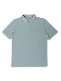 Guess - Blue Textured Collar Neck Polo T-Shirt