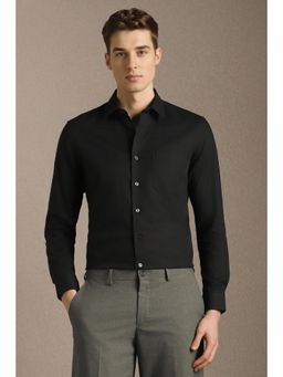 Louis Philippe - Black Solid Collar Neck Shirt