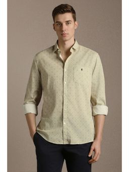 Louis Philippe - Green Printed Collar Neck Shirt