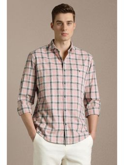 Louis Philippe - Pink Checks Collar Neck Shirt