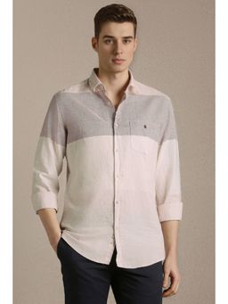 Louis Philippe - Pink Stripes Collar Neck Shirt