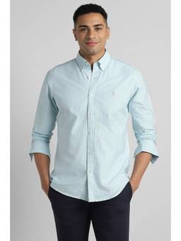 Simon Carter - Blue Stripes Collar Neck Shirt