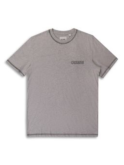Guess - Grey Solid Round Neck T-Shirt