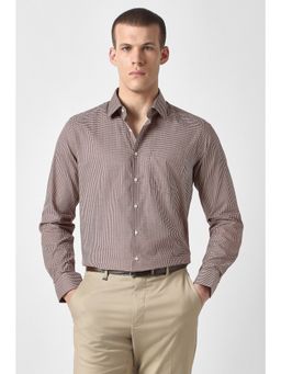 Van Heusen - Maroon Checks Collar Neck Shirt