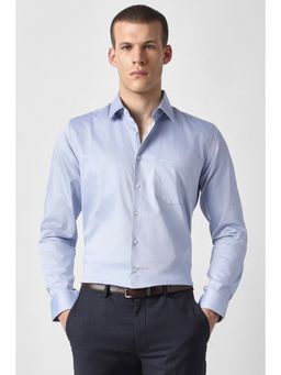 Van Heusen - Blue Solid Collar Neck Shirt