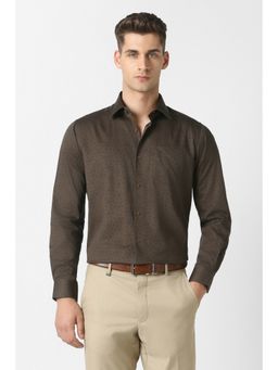 Van Heusen - Brown Printed Collar Neck Shirt