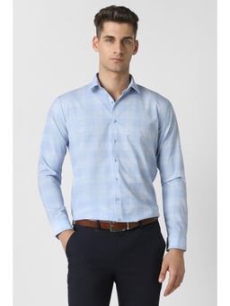 Van Heusen - Blue Checks Collar Neck Shirt
