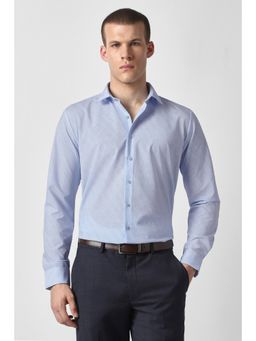 Van Heusen - Blue Textured Collar Neck Shirt