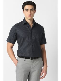 Van Heusen - Black Checks Collar Neck Shirt