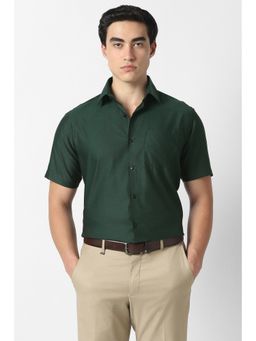 Van Heusen - Green Solid Collar Neck Shirt