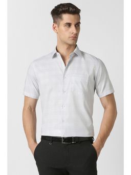 Van Heusen - White Checks Collar Neck Shirt