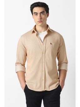 Van Heusen - Beige Textured Collar Neck Shirt