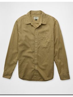 American Eagle - Khaki Solid Collar Neck Shirt