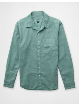 American Eagle - Blue Solid Collar Neck Shirt