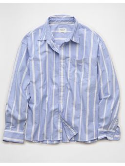American Eagle - Blue Stripes Collar Neck Shirt