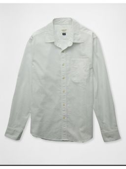 American Eagle - White Solid Collar Neck Shirt