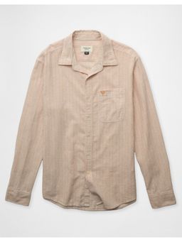 American Eagle - Beige Stripes Collar Neck Shirt