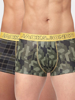 Jack & Jones - Green Camo and Check Trunks