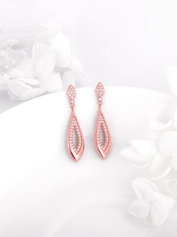 GIVA - 925 Sterling Silver Rose Gold Halo Drop EarRing for Women and Girls