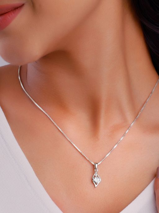 GIVA 925 Sterling Silver Falling Dew Pendant With Box Chain For Women