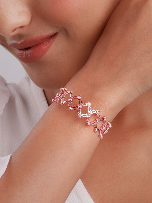 GIVA 925 Sterling Silver Rose Gold Supple Adjustable Bracelet For Women