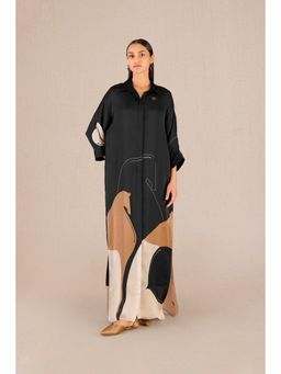 AMPM - Rabiya Black Printed Maxi Dress with Inner (Set of 2)