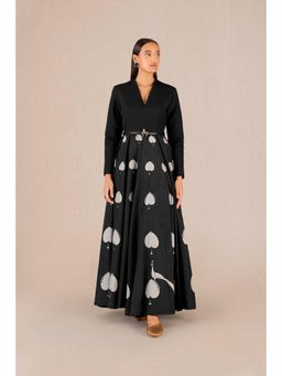 AMPM - Sabra Black Printed Dress with Belt (Set of 2)