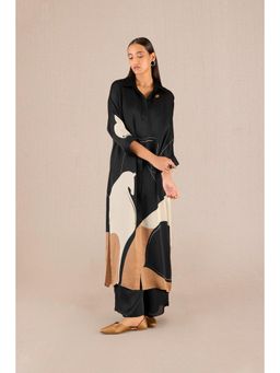 AMPM - Maysa Black Printed Kurta with Inner and Palazzo (Set of 3)