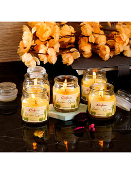 eCraftIndia - Set Of 5 Lemon Grass Scented Jar Candle