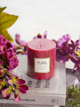 Pure Home + Living - Set Of 2 Red Serene Pillar Candle Medium