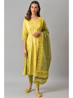 W - Yellow Ombre Kurta-Tight-Dupatta (Set of 3)