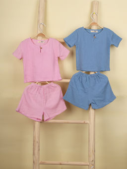 Moms Home - Organic Cotton Green and Brown Textured Co-Ord (Pack of 2)