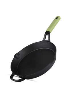 Bergner - Elements Pre-Seasoned Cast Iron Frypan, 26 cm, Induction Friendly (Olive Green)