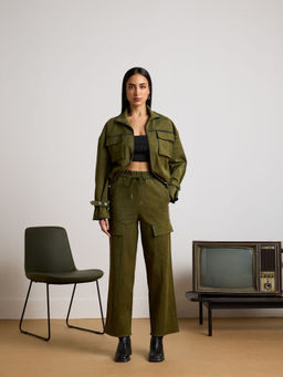 Muvazo - Green Alpine Denim Co-Ord (Set of 2)