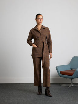 Muvazo - Brown Smoky Hues Co-Ord (Set of 2)