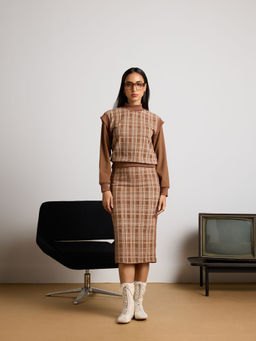 Muvazo - Brown Retro Radiance Co-Ord (Set of 2)