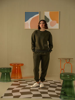 Muvazo - Olive Essence Of Warmth Co-Ord (Set of 2)