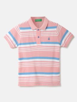 United Colors of Benetton - Boys Striped Polo Collar T-Shirt