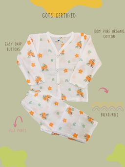 Tittertots - Unisex Multi-Color Printed Jhabla With Pyjama