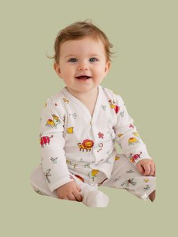 Tittertots - Unisex Multi-Color Printed Jhabla With Pyjama