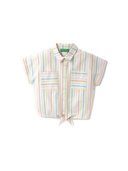 United Colors of Benetton - Girls Striped Spread Collar Shirt