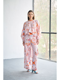 CINCIN Fashion - Printed Pink Poplin Aerial Co-Ord (Set of 2)