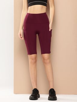 Alcis - Maroon DryTech+ Slim Fit Athleisure Training Shorts for Women